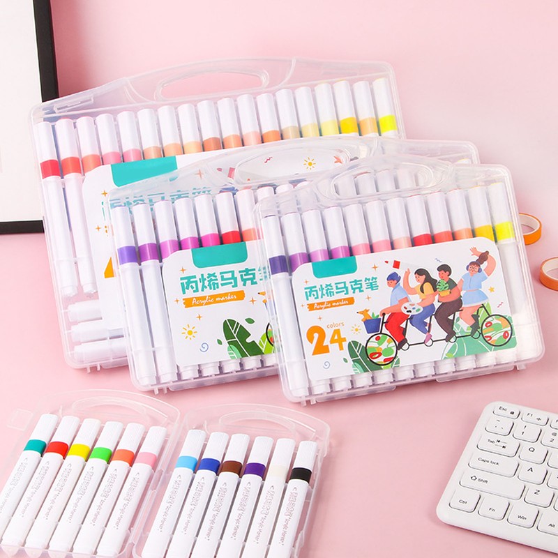 36 Colors Acrylic Paint Marker Pens High Coverage Power Triangular