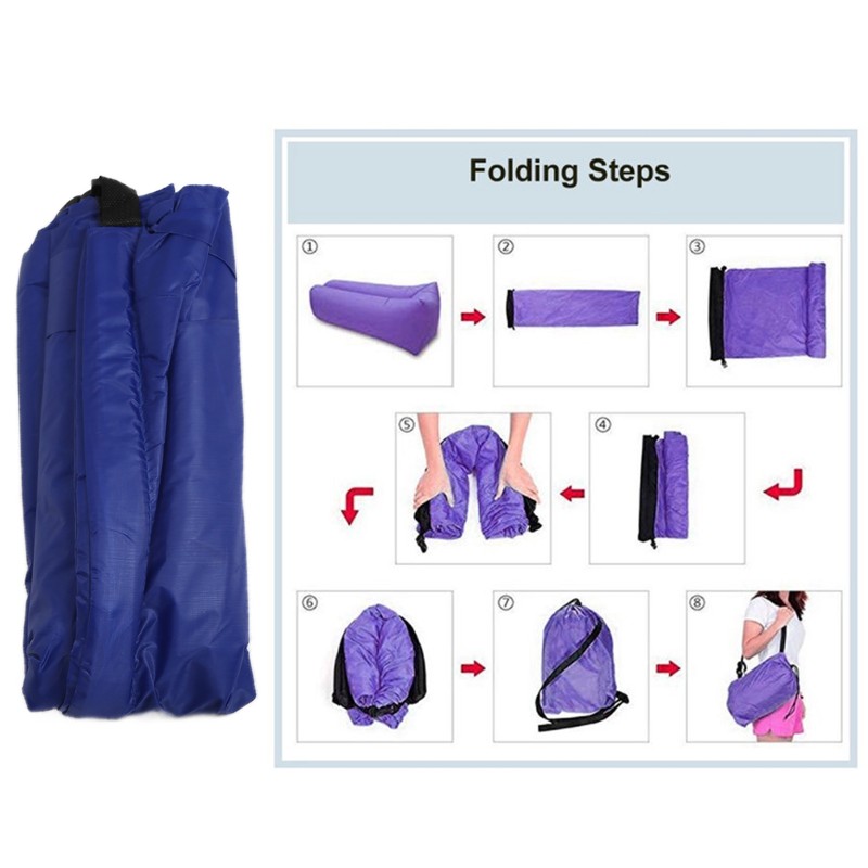 Foldable Air Sofa with Carrying Bag Inflatable Couch Sleepping Bed