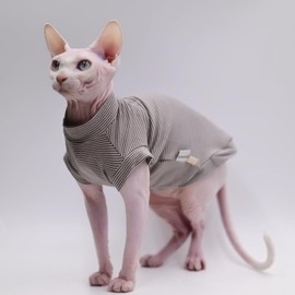 Hairless Cat Clothes Cotton Stretch and Confortable Sphynx Cat Clothes,Cat Apparel for Devon Rex, Cornish,Peterbald, Small Cats and Dogs (XX-Large)