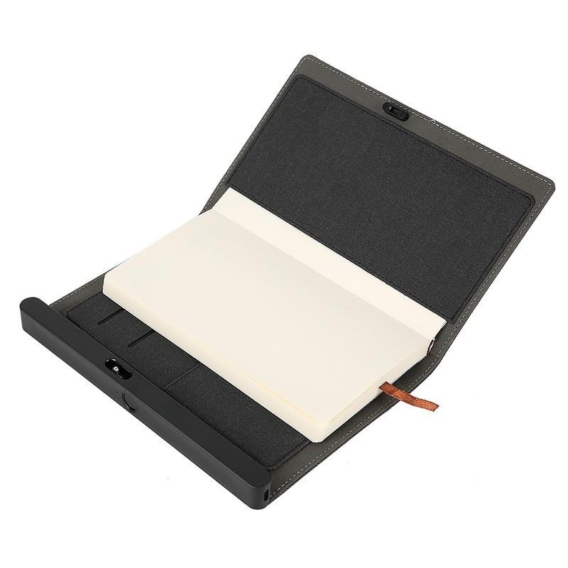 Fingerprint Lock USB Charging Security Leather Business Conference Notebook