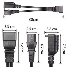 SinLoon IEC 320 C20 to C19+5-20R Power Cord,C20 Male to C19+5-20R Y Splitter Adapter Extension Power Cable Cord (Black C20 to C19+5-20R)