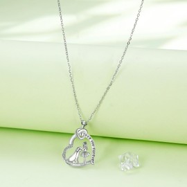 Hifeeled Horse and Girls Necklace Women's 925 Sterling Silver Necklace Horse Original Women Jewellery Christmas Gifts for Mother Wife Daughter, Sterling Silver, Cubic Zirconia