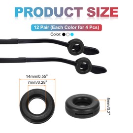 PATIKIL Glasses Ear Grips 12 Pair Anti Slip Eyeglass Ear Hooks Holder Eyeglass Slip Preventer Sunglasses Accessories Replacement for Men Women, Black/White/Blue