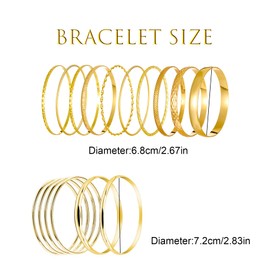 ChAusa 16 Pcs Bangle Bracelet for Women Vintage Stackable Gold Bangles Indian Bangles Jewellery Accessories for Wedding Birthday Party Costume