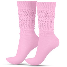 Geyoga Neon Slouch Socks,80s 90s Neon Women's Leg Warmers Extra Long Slouch Socks Soft Scrunch Knee High for Party(Pink)