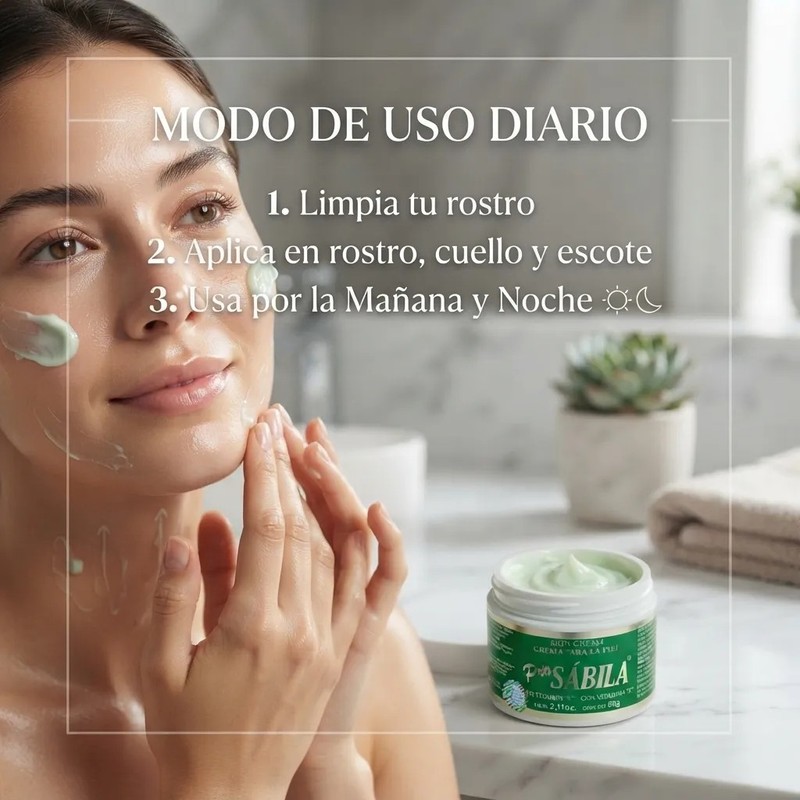 Crema Facial Sábila Y Vitamina E Manchas Y Resequedad 60g