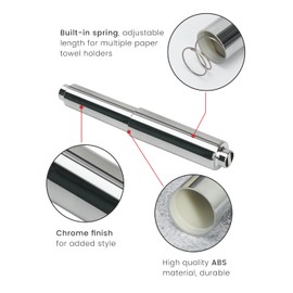 Toilet Paper Holder Roller Replacement, 2Pcs 6.5inch Plastic Toilet Paper Spring Rod Toilet Tissue Holder Replacement Spindle Replacement Rod fits Extra Large Bathroom Tissue Rolls (Silver)