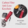 Mearo Genuine Leather Car Keychain, Carbon Fiber Key Chains with
