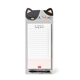Legami - Magnetic Notepad, Forget It Not, 11 x 26 cm, FSC® Certified Paper, 80 g/m² Paper, Hard Cover, Magnetic Base, Kitten Motif, 60 Removable Sheets