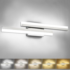 PRESDE 5 Color Changeable Bathroom Vanity Light 24inch Modern LED Brushed Nickel Bathroom Light Fixtures Over Mirror Bath Wall Lighting Bar Dimmable 5CCT