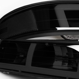 HYPERSPEED G2 DRL LED Bar Headlight + Bumper Lamps 4PCS Fit for 1999 2000 2001 2002 2003 2004 2005 2006 Chevy Silverado Suburban Tahoe, Replacement Assembly (Black Housing Smoke Lens Clear Reflector)