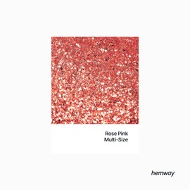 Hemway Craft Glitter - Multi-Size Chunky Fine Glitter Mix for Arts Crafts Tumbler Resin Painting Decorations Epoxy, Cosmetics for Nail Body Festival Art - Rose Pink - 100g / 3.5oz