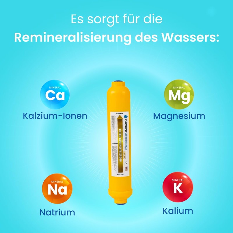 REMINERALISING FILTER - Ideal for Reverse Osmosis Replacement, Delivers Calcium,