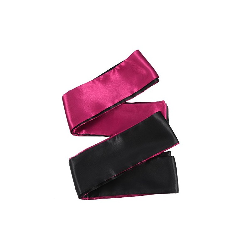 Hestya 2 Pack Sleeping Mask Satin Eye Mask (Black Red)