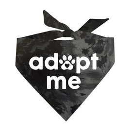 Adopt Me Dog Bandana | 100% Cotton Tie Dye | Made in USA | Adoption Event Prop Photoshoot | Rescue | Puppy | New Dog |One Size | Black Scrunch | One Size (326)