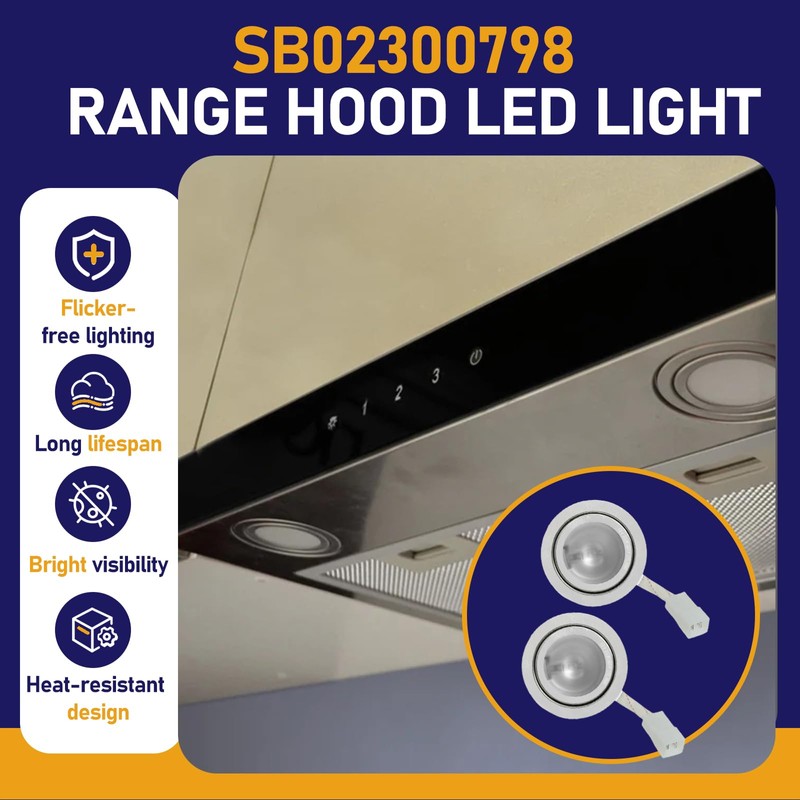 2-Pack SB02300798 Range Hood LED Light Replacement, Compatible with for
