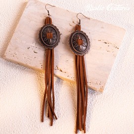 Rustic Couture's Western Turquoise Earrings for Women Statement Western Country Jewelry, Alloy+Turquoise, Turquoise