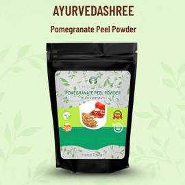AYURVEDASHREE Pomegranate Peel Powder 100 Gm | Antioxidant for Skin | Promotes Youthful Skin | Natural Punica Granatum | Gluten Free & Non GMO | Skin Care