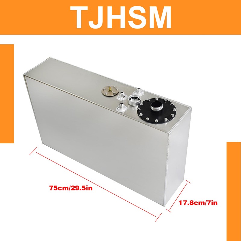 TJHSM Fuel Cell Tank Slim Aluminum Race/Drift 15 Gallon 57L