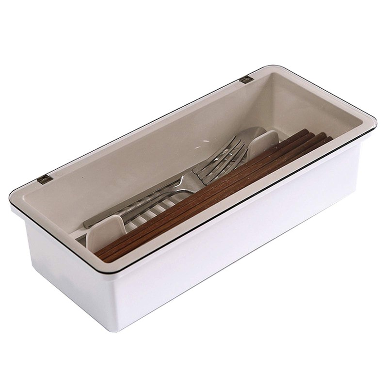 JMYDecor Food Storage Box Cutlery Utensil Storage Box with Lid