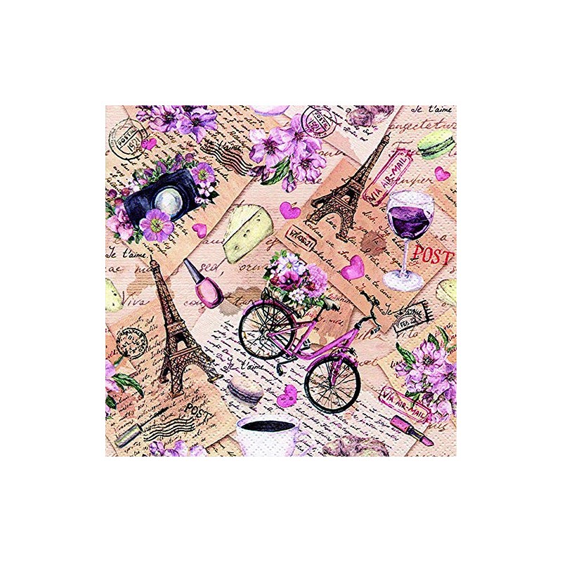 20 Napkins Insights into Paris as Table Decoration for Lovers