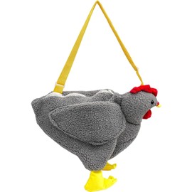Chicken Purse Cute Chicken Bag Fluffy Hen Shoulder Plush Handbag Crossbody Purse,Funny Animal Cartoon Crossbody Bag for Women Girls