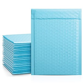 Metronic Light Blue Bubble Mailers 25 Pack, 6x10 Bubble Poly Mailers, Self-Seal Shipping Bags, Padded Envelopes, Bubble Polymailers for Shipping, Mailing, Packaging for Business, Bulk #0
