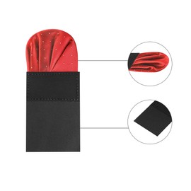 Allegra K Men's Suit for Folding Pocket Square, Polka Dots, Parties, Weddings, red