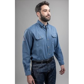 DRIFIRE TECGEN Select FR Work Shirt, Flame Resistant, Medium, Light Blue, TCG01190216