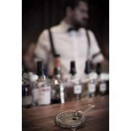 Buddy´s Bar - Hawthorne Strainer, High Quality Strainer Suitable for All Glasses and Shakers, Food Safe and Highly Polished, with Removable Spiral Spring, Antique Copper