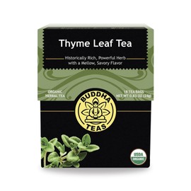 Buddha Teas - Organic Thyme Leaf Tea - Herbal Tea - For Health & Wellbeing - With Antioxidants & Minerals - Clean Ingredients - Caffeine Free - OU Kosher - 18 Tea Bags (Pack of 1)