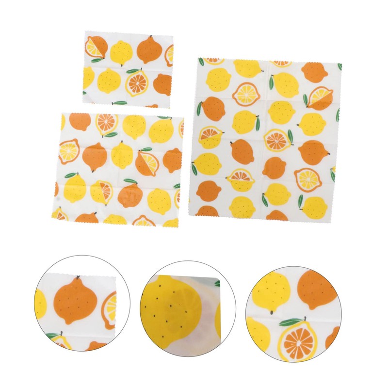 GLEAVI 3pcs Reusable Beeswax Food Wraps Fresh-Keeping Cloths for Food