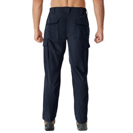 MOURCE Mens Travel Pants with Security Pockets - Side Adjustable Tactical Pants for Men Navy Blue