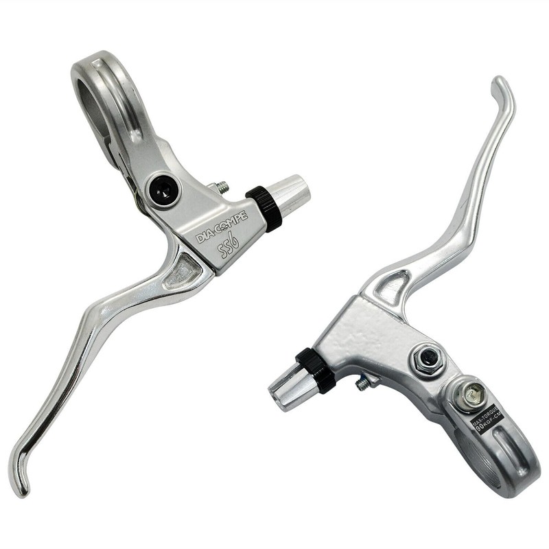 Dia-COMPE SS6 Old School MTB Brake Lever Set (L+R), Silver,