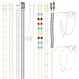 8 Pcs Eyeglass Chain, Elegant Glasses Chain Women, Beaded Sunglasses Chain Eyeglass Strap Eyewear Chain Glasses Strap Glasses Cord Glasses Holder Around Neck for Women Men