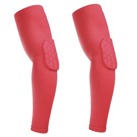 Elbow Compression Sleeve Padded Elbow Sleeve Volleyball Elbow Pads, Basketball Arm sleeve Football Arm Sleeve, Red, X-Small