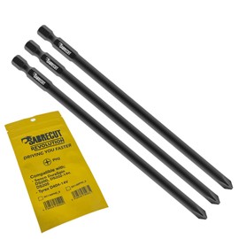 3 x SabreCut SC130PH2_3 130mm PH2 Compatible with SENCO DuraSpin DS200 DS202 DS202-14v DS205 EA0122 and TYREX D404-14V Autofeed Collated Drywall Screwdriver Gun Bit Phillips No.2 Heavy Duty