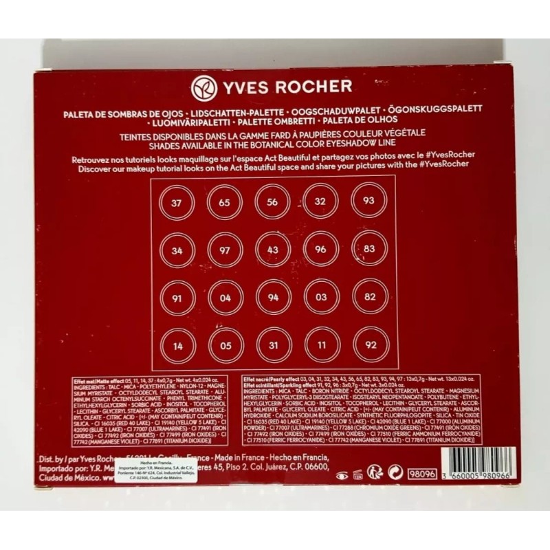 Yves Rocher (Francesa) Paleta Profesional De Sombras De Ojos -