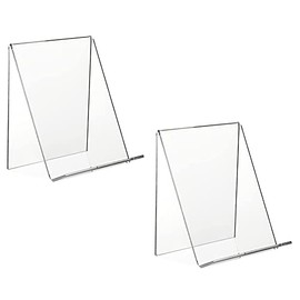 2 Pieces Acrylic Tablet Holder Book Stand Acrylic Display Easel Acrylic Book Easel for Displaying Pictures, Books, Notebooks, Music Sheets(Transparent)