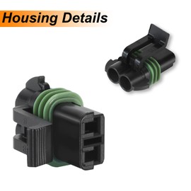 MUYI 280 Series Weather Pack Connectors 2-Pin Waterproof Connector Kit - 12-10 AWG Sealed Terminals (10 Pack, 30 Amp)