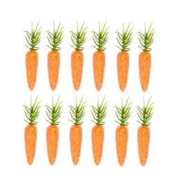 Easter 12 x Mini Glitter Carrots Bunny Egg Hunt Bonnet Craft Decoration Accessories