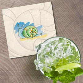 Unbranded Snail Animal 4'' X 4'' Square Wooden Coaster