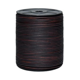 Cords Essentials Cordón redondo de piel auténtica, cuerda para hacer joyas, collares, pulseras, trenzas Kumihimo, envolturas, manualidades y proyectos de pasatiempos (café oscuro envejecido, 3.0 mm)