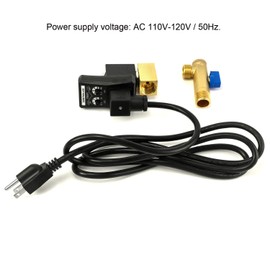 QWORK Automatic Timed Condensate Drain Valve, 1/2" AC 110V 2-Way Direct-Acting Drain Valve US Plug