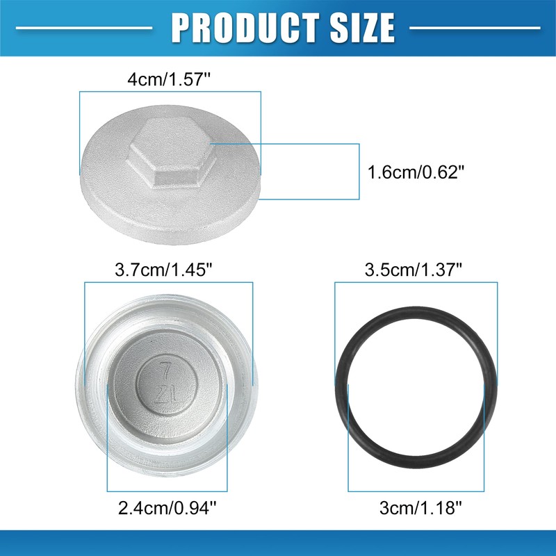 Motoforti 2 x tappet covers, valve adjustment caps for Honda