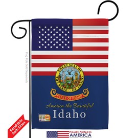 Americana Home & Garden US Idaho Garden Flag Regional States American Territories Republic Country Particular Area House Decoration Banner Small Yard Gift Double-Sided, 13"x 18.5", Made in USA