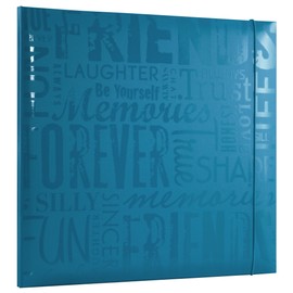 MCS Expressions Collection Friends Expandable 10-Page Scrapbook Album with 12 x 12 Inch Pages, 13.5 x 12.5 Inch, Teal 'Friends'