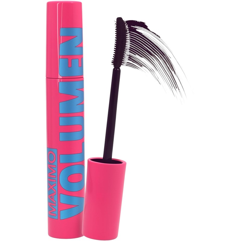 Maximo Volume Máscara de Pestañas, Rosa y Azul, Fórmula Voluminizadora,
