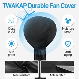 TWAKAP Fan Cover Compatible with Dreo Standing Fan,Pedestal Fan and Shark Flex Breeze Fan, Turbo Blade Fan .Fan for Bedroom Whole Protect Cover, Fans That Blow Cold air Anti-Dust Cover, Black