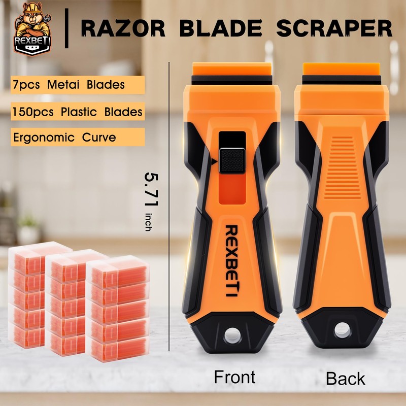 REXBETI Razor Blade Scraper Tool, 1 Pack Razor Scraper with
